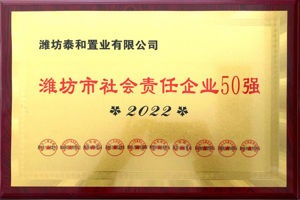 濰坊市社會責(zé)任企業(yè)50強(qiáng)